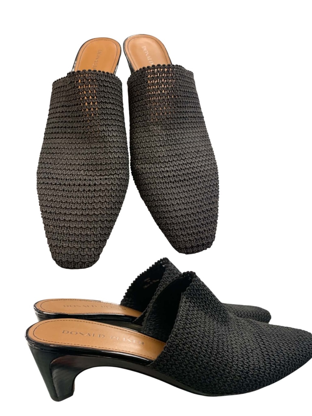 Donald J. Pliner Black Woven Slip-On Mules S9